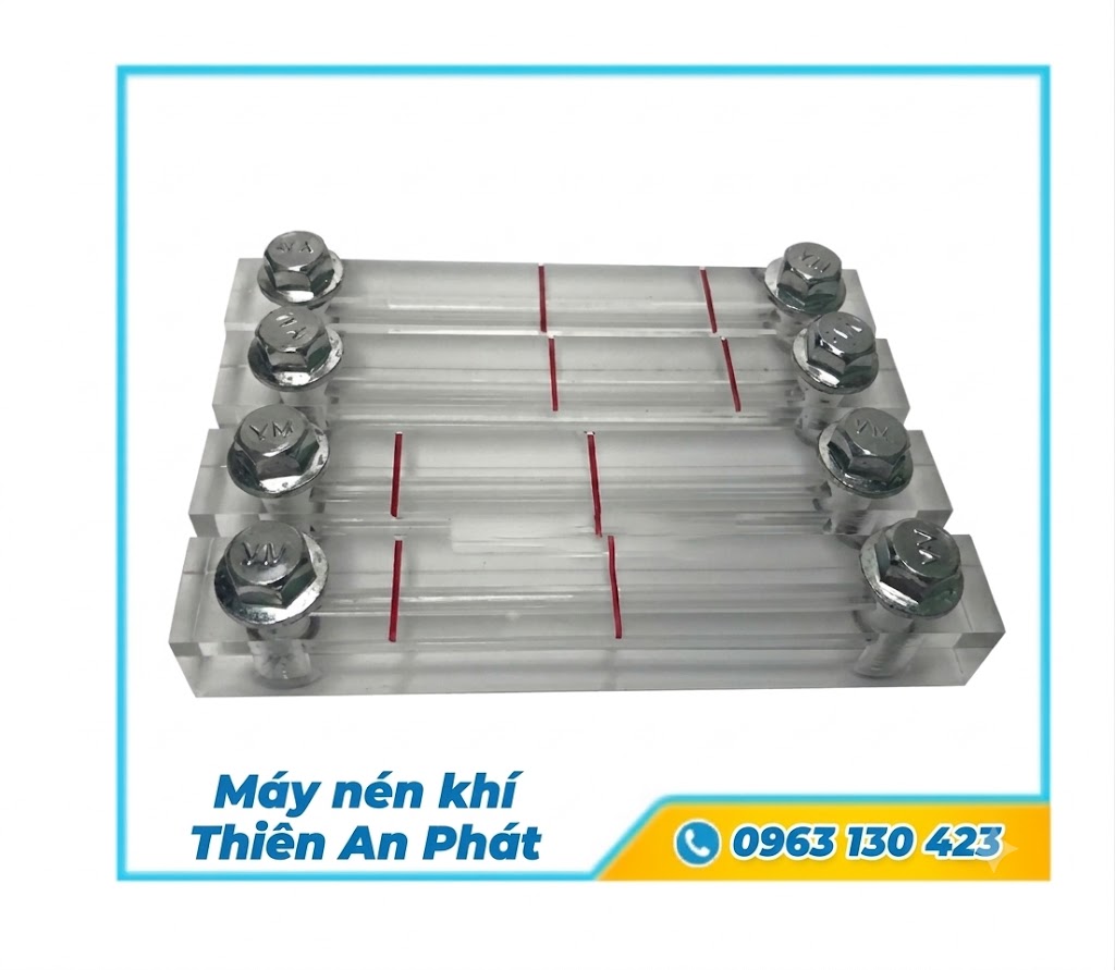 Kính thăm dầu máy nén khí khoảng cách tâm lỗ 60mm